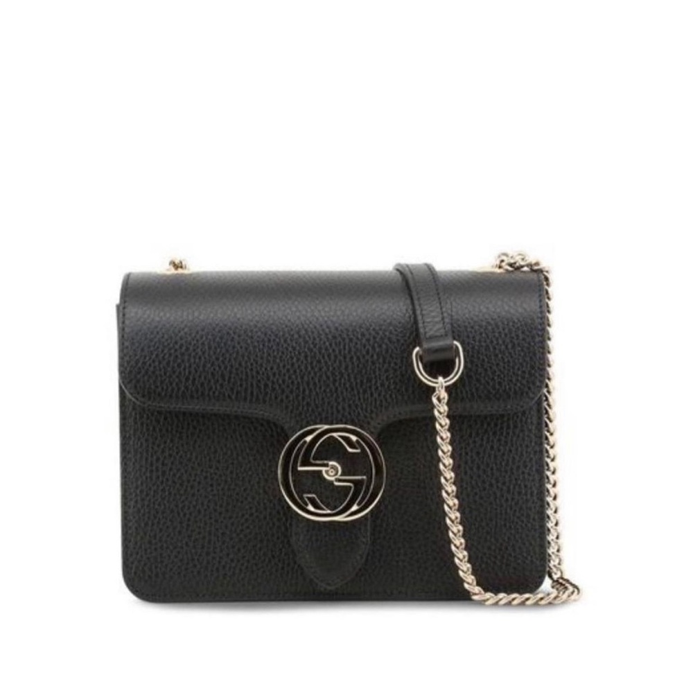 Gucci grained calfskin interlocking bag